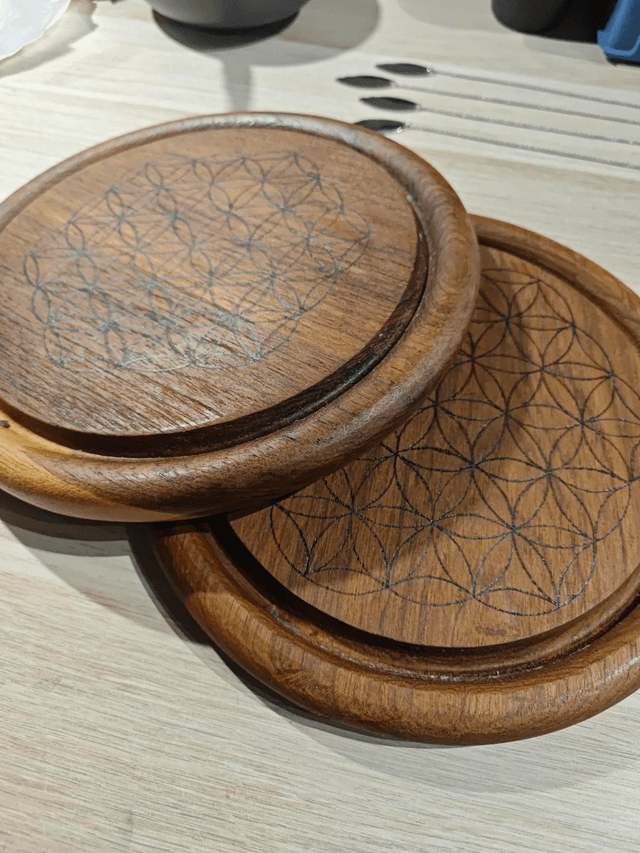 Plateau "fleur de vie" - 25cm